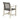 charmydecor Hampton outdoor dining chair back view with gray woven wicker panel and acacia wood frame