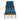 Charmydecor Jason outdoor chaise lounge front view with blue cushion and wooden armrests