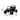Black toy off-road vehicle with dimensions indicated on a white background