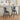 CharmyDecor kitchen counter swivel stool set of 2 in gray velvet at modern kitchen island with elegant dining setup