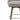 Gray upholstered bar stool with wooden legs on a white background