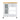 White kitchen cart with wooden top on a white background