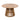 charmydecor light teak round acacia wood patio dining table with vertical slat pedestal base on white background