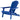 Charmydecor Malibu blue acacia wood Adirondack chair angled front view on white background