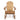 charmydecor Malibu natural wood Adirondack rocking chair front view with slatted back and wide arms