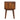Wooden side table with a single drawer on a white background