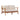 charmydecor mid-century acacia wood patio loveseat with beige cushions angled front view