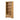 Charmydecor narrow farmhouse wood bookshelf with woven water hyacinth baskets angled perspective