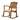 Charmydecor natural wood outdoor rocking chair with slatted backrest and cream seat cushion angled view