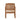 Charmydecor natural wood patio rocking chair with slatted back and cream cushion rear view