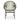 Charmydecor Nusa green wicker outdoor patio chair front view with rounded woven seat and black iron frame