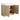 CharmyDecor oak bathroom vanity with open doors showing interior shelf storage, angle view