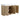 CharmyDecor oak finish bathroom vanity with doors open to show interior shelving, angled view.