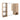 CharmyDecor bathroom mirror with storage in a front angled view, with a partly open wood-look door and thin dark mirror border.
