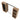 CharmyDecor bathroom mirror with storage high-angle view showing wood-grain cabinet tops and three railed shelf compartments.
