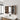 CharmyDecor oak-look bathroom mirror with storage above a white vanity, with open shelves and an organizer holding toiletries.
