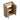 CharmyDecor oak-look bathroom vanity cabinet without the sink, showing open doors, storage, and upper corner brackets