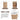 CharmyDecor oak-look bathroom vanity front and back views with shelf adjustment arrows and a dimension diagram