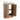 CharmyDecor oak-look bathroom vanity angled view with open doors, visible hinges, and interior storage
