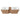CharmyDecor oak-look double sink bathroom vanity elevated front view showing both basins and the matching center cabinet top