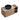 CharmyDecor oak-look floating bathroom vanity from an elevated angle showing the black sink and veined white countertop