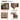 CharmyDecor oak-look floating bathroom vanity detail collage showing the hinge, cord opening and beveled door edge