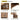 CharmyDecor oak-look floating bathroom vanity detail collage showing hinges, cabinet panels, and the beveled door edge
