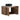 CharmyDecor oak-look floating bathroom vanity angled view with both doors open and the rear opening visible