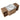 CharmyDecor oak-look floating bathroom vanity overhead angle showing the round sink and veined white countertop