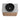 CharmyDecor oak-look floating bathroom vanity overhead view of the round black basin and white veined countertop
