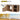 CharmyDecor oak-look floating bathroom vanity with an open door and enlarged soft-close hinge detail.