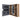 CharmyDecor wall mounted medicine cabinet open to show the door organizer, round mirror, glass shelves, and railed side storage.