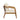 charmydecor outdoor acacia wood accent chair with curved arms and thick cream cushions side view