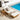 Charmydecor outdoor acacia wood chaise lounge with cream cushion and adjustable backrest by the pool
