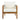Charmydecor outdoor acacia wood club chair with beige cushions and light gray rope side panels front view