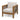 charmydecor outdoor acacia wood club chair with mixed brown wicker arms and beige cushion angled view