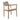 charmydecor outdoor acacia wood dining chair with beige rope arms and cream cushion back view