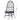 Wicker chair with dimensions marked on a white background