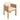 Charmydecor outdoor dining chair with acacia wood frame brown rope arms and beige cushions front view