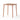 Square wooden table with metal legs on a white background