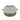 Round outdoor seating with cushions on a white background