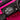 Digital audio player in a pink vehicle interior