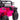 Pink toy off-road vehicle with black details on a white background