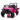 Pink toy off-road vehicle with black details on a white background