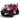 Pink toy car with black details on a white background