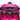 Pink toy car with steering wheel and dashboard on a white background
