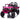 Charmydecor pink kids car front side angle showing LED lights and rugged wheels