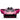 Pink toy car with open doors on a white background