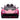 Charmydecor pink lamborghini kids car front view with LED headlights turned on showing aggressive sports styling