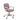 CharmyDecor pink leather office desk chair with brass frame and swivel design